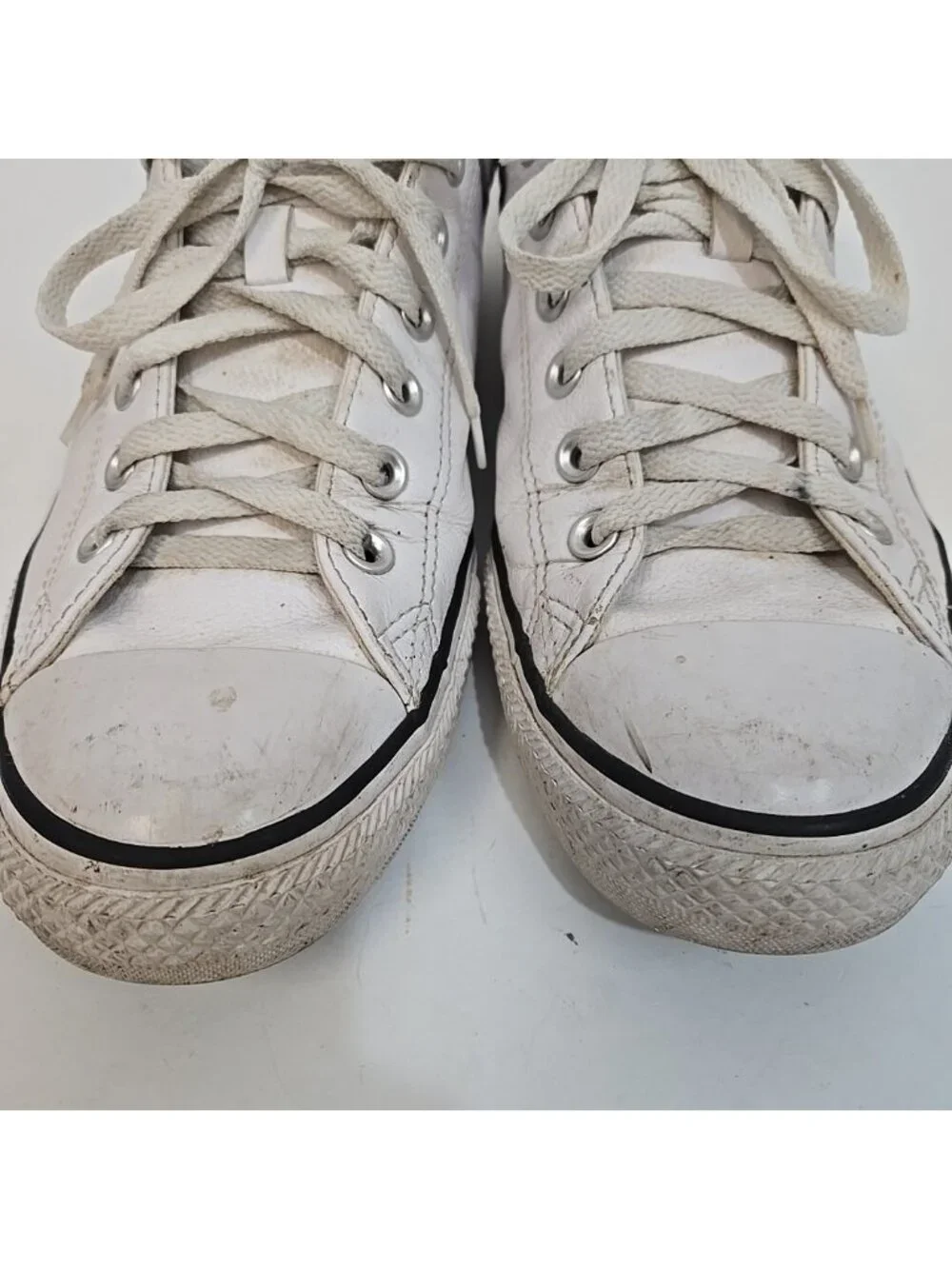 Converse All-Star Unisex White Ox Leather Low-Top Sneakers Size M 12 W 14 - Picture 6 of 16